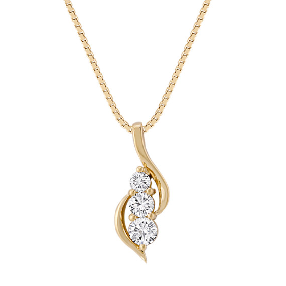 Round Diamond Three-Stone Pendant (18") Round Diamond Three-Stone Pendant (18")