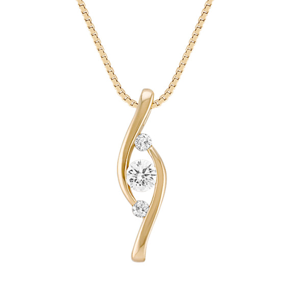 Round Diamond Three-Stone Pendant (18") Round Diamond Three-Stone Pendant (18")