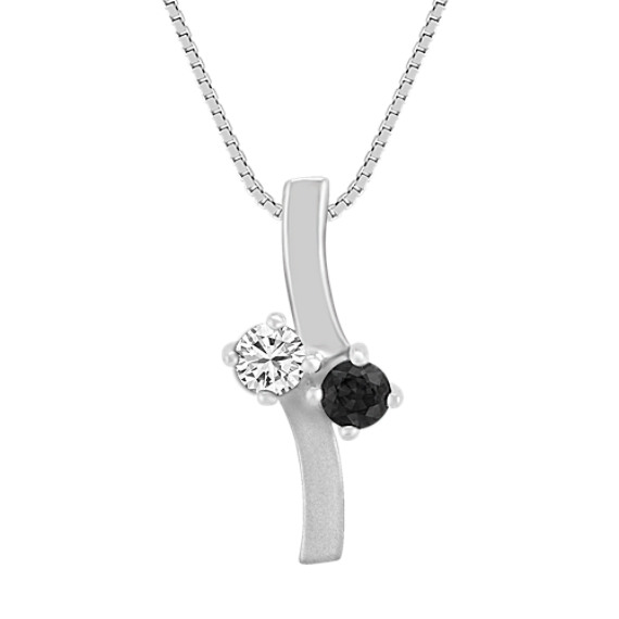 Round Multi-Colored Sapphire Pendant in Sterling Silver (18") Round Multi-Colored Sapphire Pendant in Sterling Silver (18")