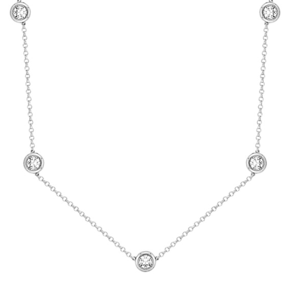 Round White Sapphire Necklace (16") Round White Sapphire Necklace (16")