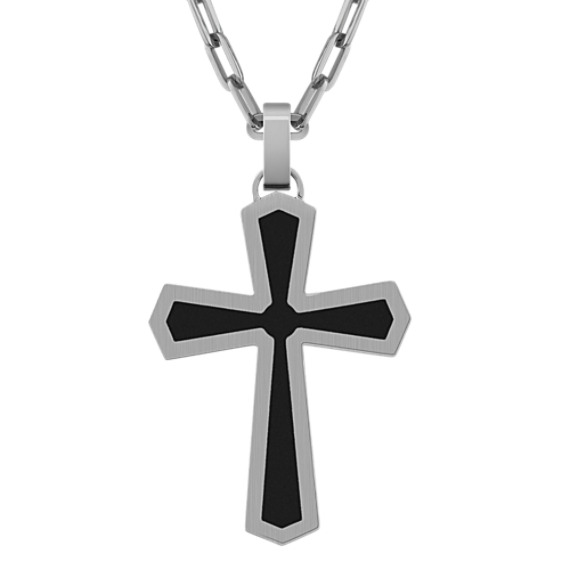 Stainless Steel Cross Necklace (22") Stainless Steel Cross Necklace (22")