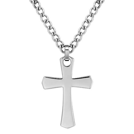 Stainless Steel Cross Necklace (24") Stainless Steel Cross Necklace (24")