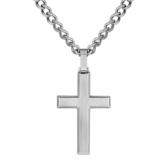 Stainless Steel Cross Necklace (24") Stainless Steel Cross Necklace (24")
