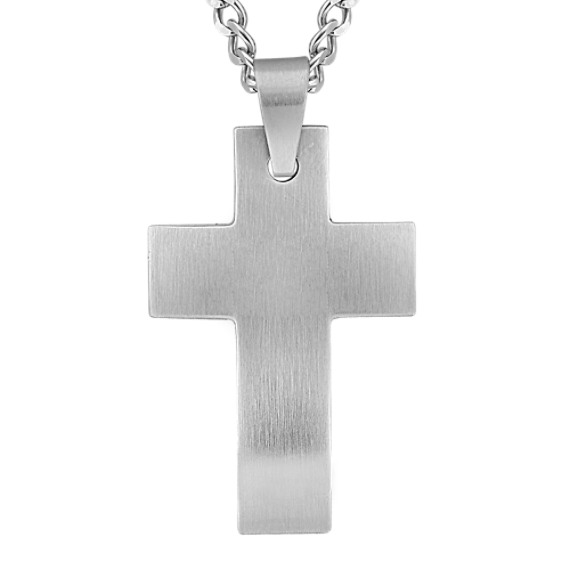 Stainless Steel Cross Necklace (24") Stainless Steel Cross Necklace (24")