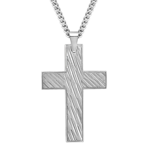 Stainless Steel Cross Necklace (24") Stainless Steel Cross Necklace (24")