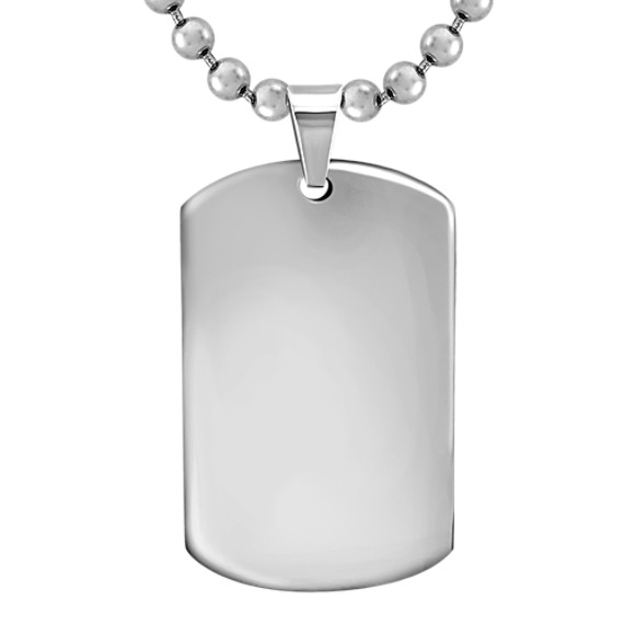 Stainless Steel Polished Dog Tag Necklace (22") Stainless Steel Polished Dog Tag Necklace (22")