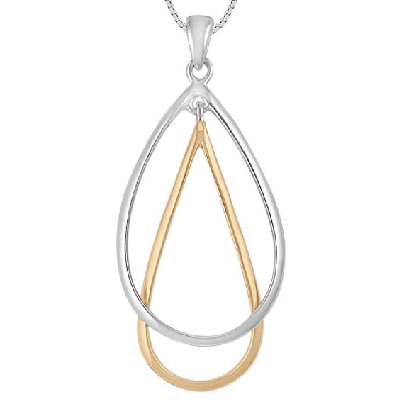 Sterling Silver and 18k Yellow Gold Pendant (18") Sterling Silver and 18k Yellow Gold Pendant (18")