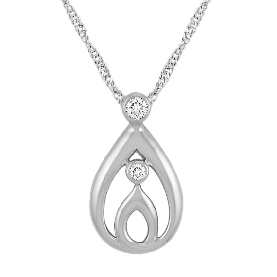 Sterling Silver and Diamond Mother & Child Pendant (20") Sterling Silver and Diamond Mother & Child Pendant (20")