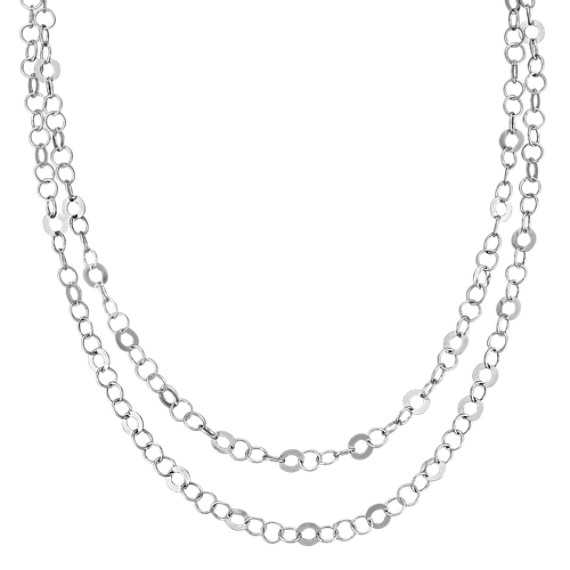 Sterling Silver Circle Link Necklace (47") Sterling Silver Circle Link Necklace (47")