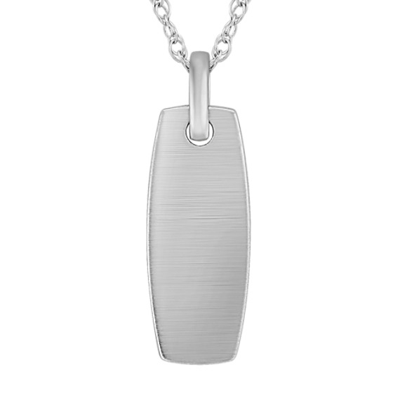 Sterling Silver Dog Tag Pendant (18") Sterling Silver Dog Tag Pendant (18")