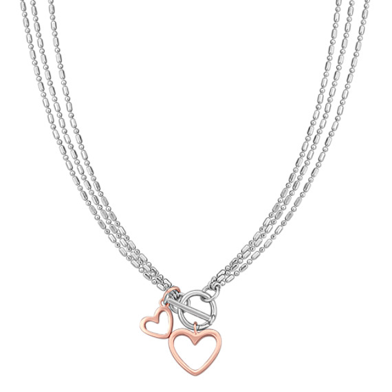 Sterling Silver Double Heart Pendant (18") Sterling Silver Double Heart Pendant (18")