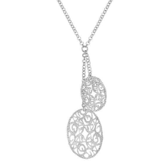 Sterling Silver Double Oval Necklace (18") Sterling Silver Double Oval Necklace (18")