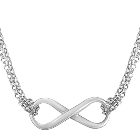 Sterling Silver Infinity Necklace (18") Sterling Silver Infinity Necklace (18")