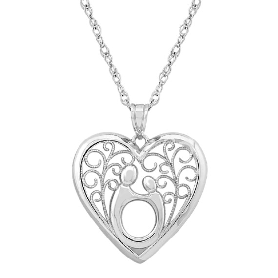 Sterling Silver Mother & Child® Pendant (18'') by Janel Russell Sterling Silver Mother & Child® Pendant (18'') by Janel Russell