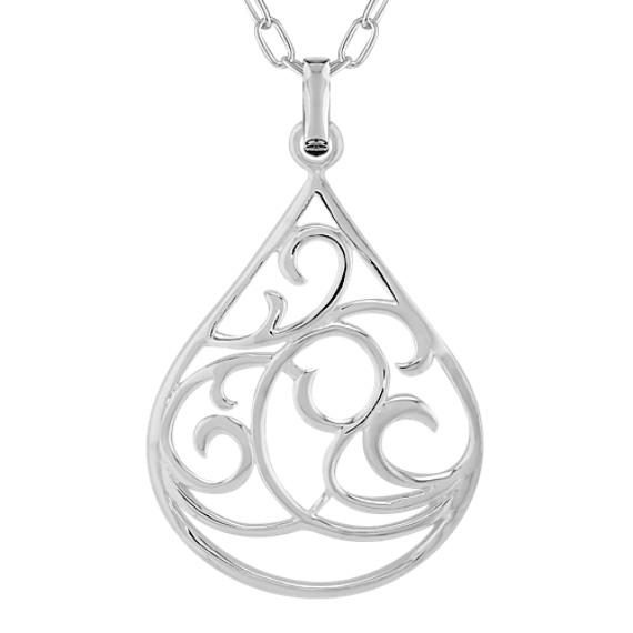Sterling Silver Teardrop Pendant (18") Sterling Silver Teardrop Pendant (18")