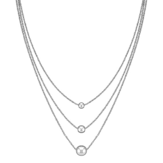 Sterling Silver Three Chain Necklace (18") Sterling Silver Three Chain Necklace (18")