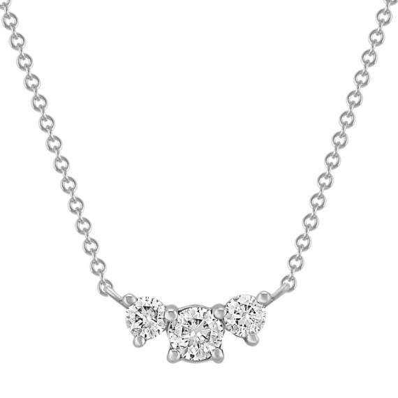 Three-Stone Diamond Necklace (18") Three-Stone Diamond Necklace (18")
