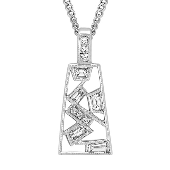 Trapezoid, Princess Cut, Baguette and Round Diamond Pendant (18") Trapezoid, Princess Cut, Baguette and Round Diamond Pendant (18")