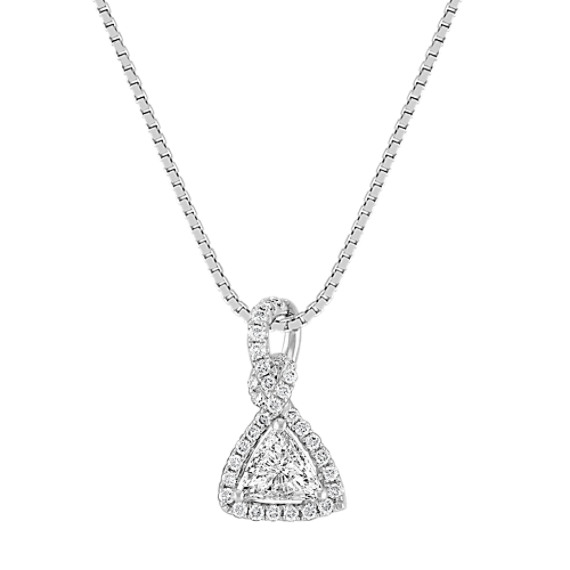 Trillion and Round Diamond Pendant (18") Trillion and Round Diamond Pendant (18")
