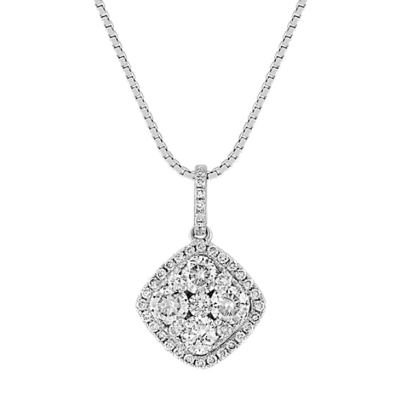 Vintage Diamond Cluster Pendant (18") Vintage Diamond Cluster Pendant (18")