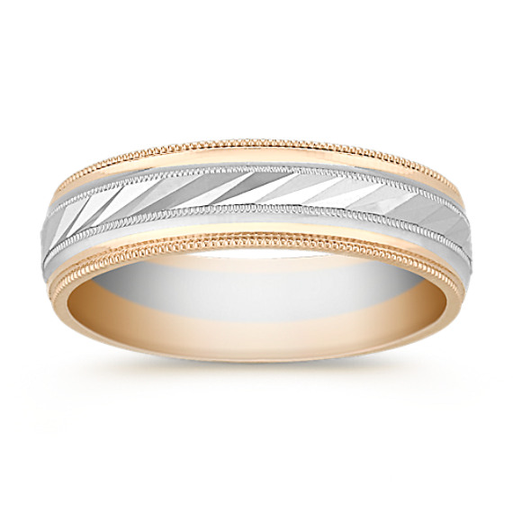 14k Two-Tone Gold Wedding Band (6mm) 14k Two-Tone Gold Wedding Band (6mm)