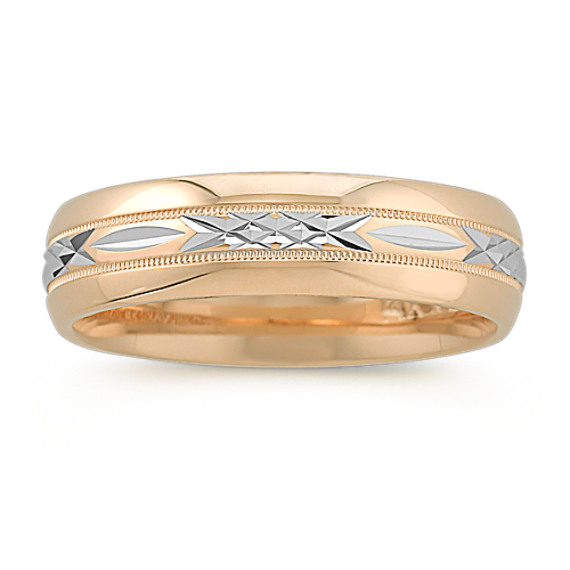 14k Two-Tone Gold Wedding Band (6mm) 14k Two-Tone Gold Wedding Band (6mm)