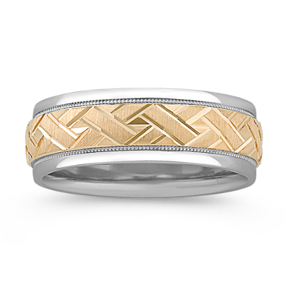 14k Two-Tone Gold Wedding Band (7mm) 14k Two-Tone Gold Wedding Band (7mm)