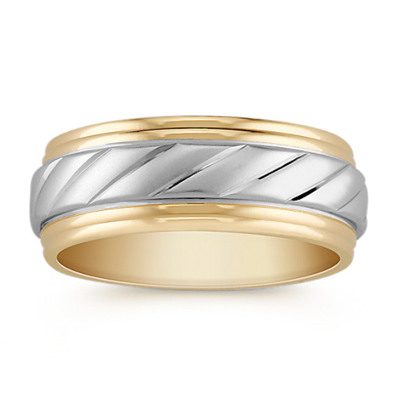 14k Two-Tone Gold Wedding Band (7mm) 14k Two-Tone Gold Wedding Band (7mm)