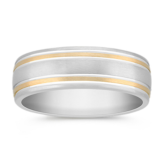 14k Two-Tone Gold Wedding Band (7mm) 14k Two-Tone Gold Wedding Band (7mm)