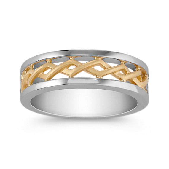 14k Two-Tone Gold Woven Ring (6mm) 14k Two-Tone Gold Woven Ring (6mm)