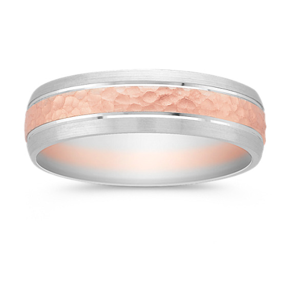 14k White and Rose Gold Comfort Fit Ring (6mm) 14k White and Rose Gold Comfort Fit Ring (6mm)
