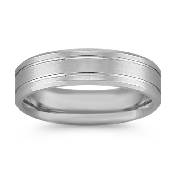 14k White Gold Comfort Fit Ring with Satin Finish (6mm) 14k White Gold Comfort Fit Ring with Satin Finish (6mm)