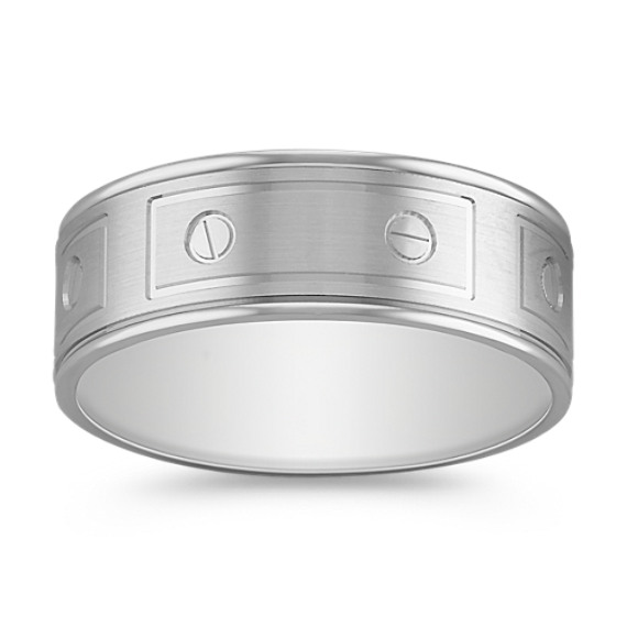 14k White Gold Engraved Ring (8mm) 14k White Gold Engraved Ring (8mm)