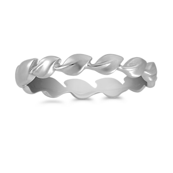14k White Gold Leaf Wedding Band 14k White Gold Leaf Wedding Band