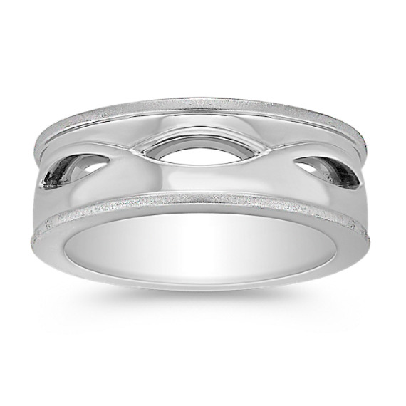 14k White Gold Ring for Him (7.5mm) 14k White Gold Ring for Him (7.5mm)