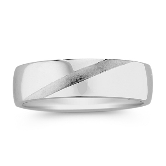 14k White Gold Ring with Sandblasted Finish (6.5mm) 14k White Gold Ring with Sandblasted Finish (6.5mm)
