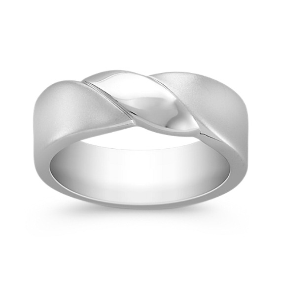 14k White Gold Ring with Sandblasted Finish (7mm) 14k White Gold Ring with Sandblasted Finish (7mm)