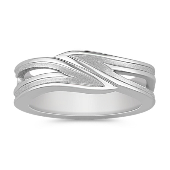 14k White Gold Swirl Ring (8mm) 14k White Gold Swirl Ring (8mm)