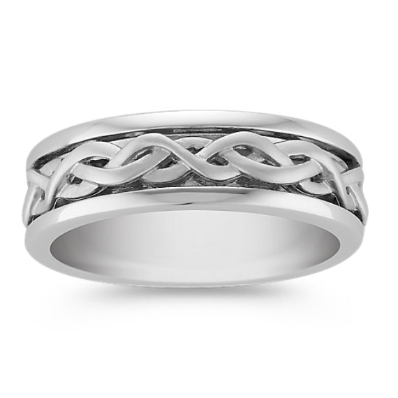 14k White Gold Twist Ring (7mm) 14k White Gold Twist Ring (7mm)