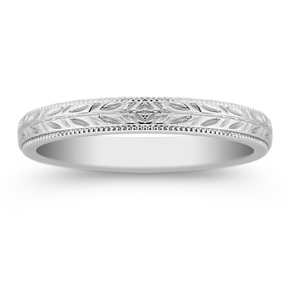 14k White Gold Wedding Band 14k White Gold Wedding Band