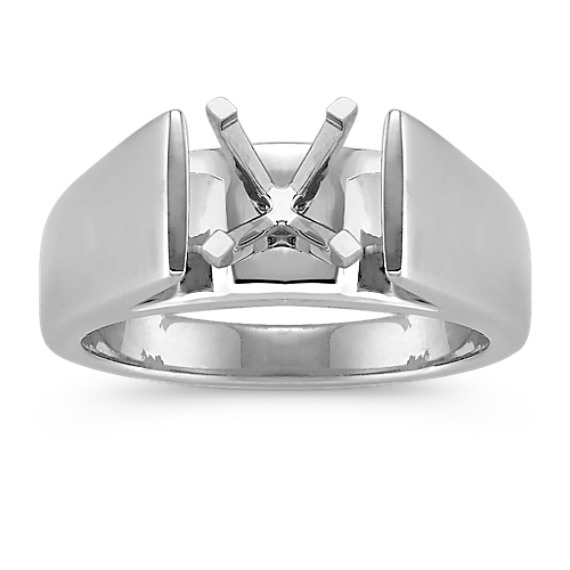 14k White Gold Wide Cathedral Engagement Ring at Shane Co.