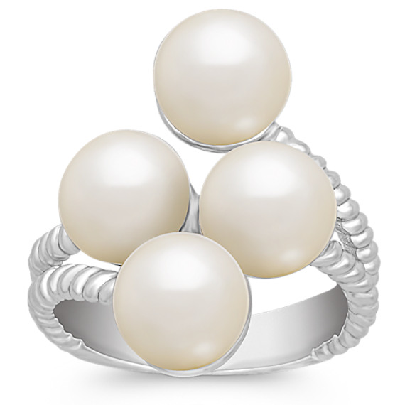 8.5mm Cultured Freshwater Pearl and Sterling Silver Ring 8.5mm Cultured Freshwater Pearl and Sterling Silver Ring
