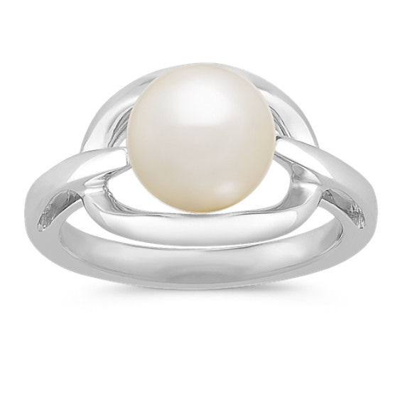 8mm Cultured Freshwater Pearl and Sterling Silver Ring 8mm Cultured Freshwater Pearl and Sterling Silver Ring