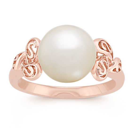 9.5mm Cultured Freshwater Pearl Ring in Rose Gold 9.5mm Cultured Freshwater Pearl Ring in Rose Gold