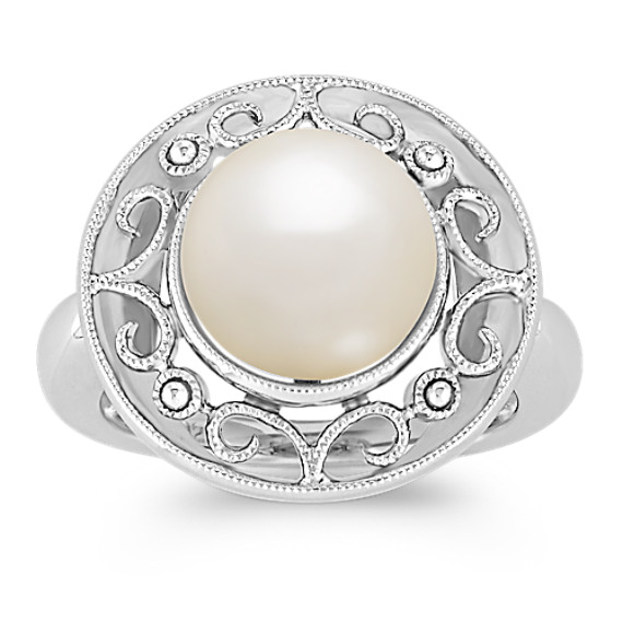 9mm Cultured Freshwater Pearl in Sterling Silver 9mm Cultured Freshwater Pearl in Sterling Silver
