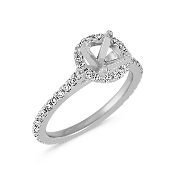 Angeleno Halo Engagement Ring Round Shane Co