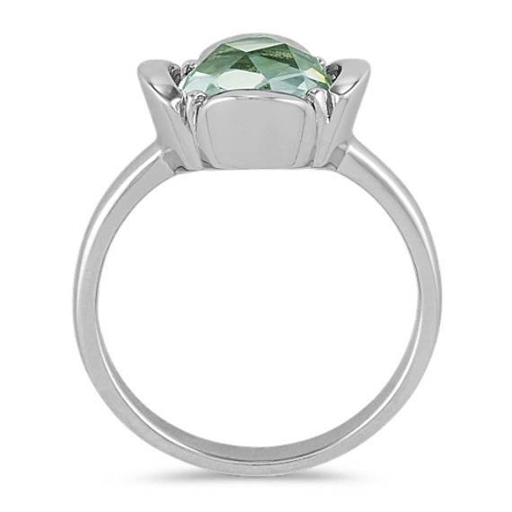 Round Green Quartz Ring In Sterling Silver Shane Co