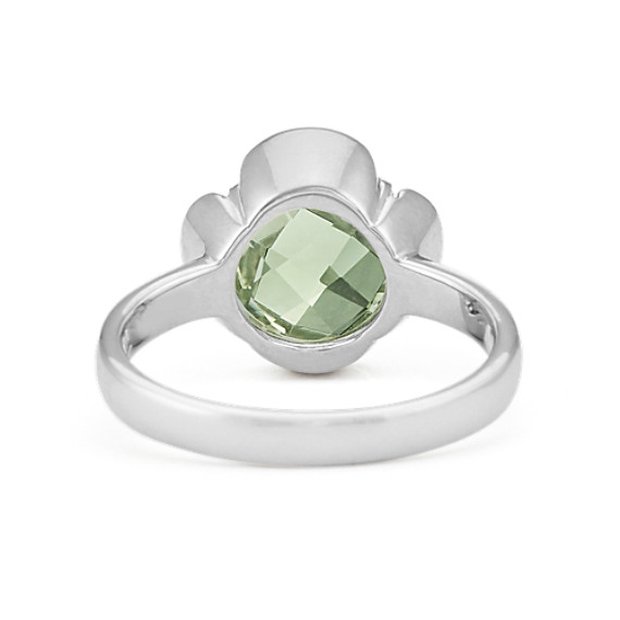 Round Green Quartz Ring In Sterling Silver Shane Co