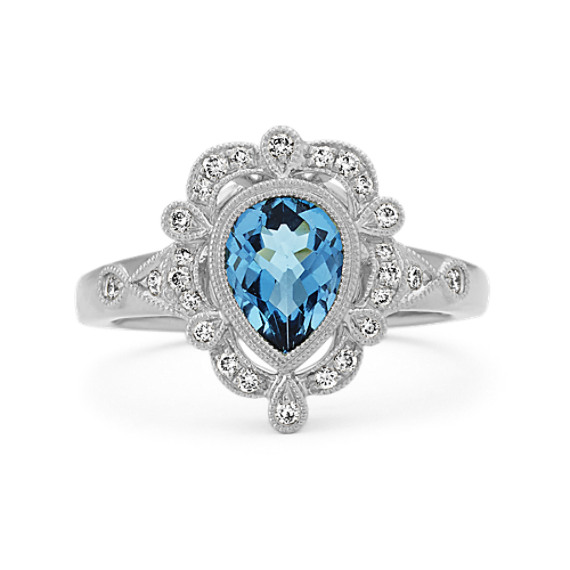 Ct Tgw London Blue Topaz And Diamond Ring Shane Co