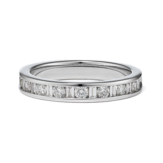 Baguette and Round Diamond Wedding Band Baguette and Round Diamond Wedding Band